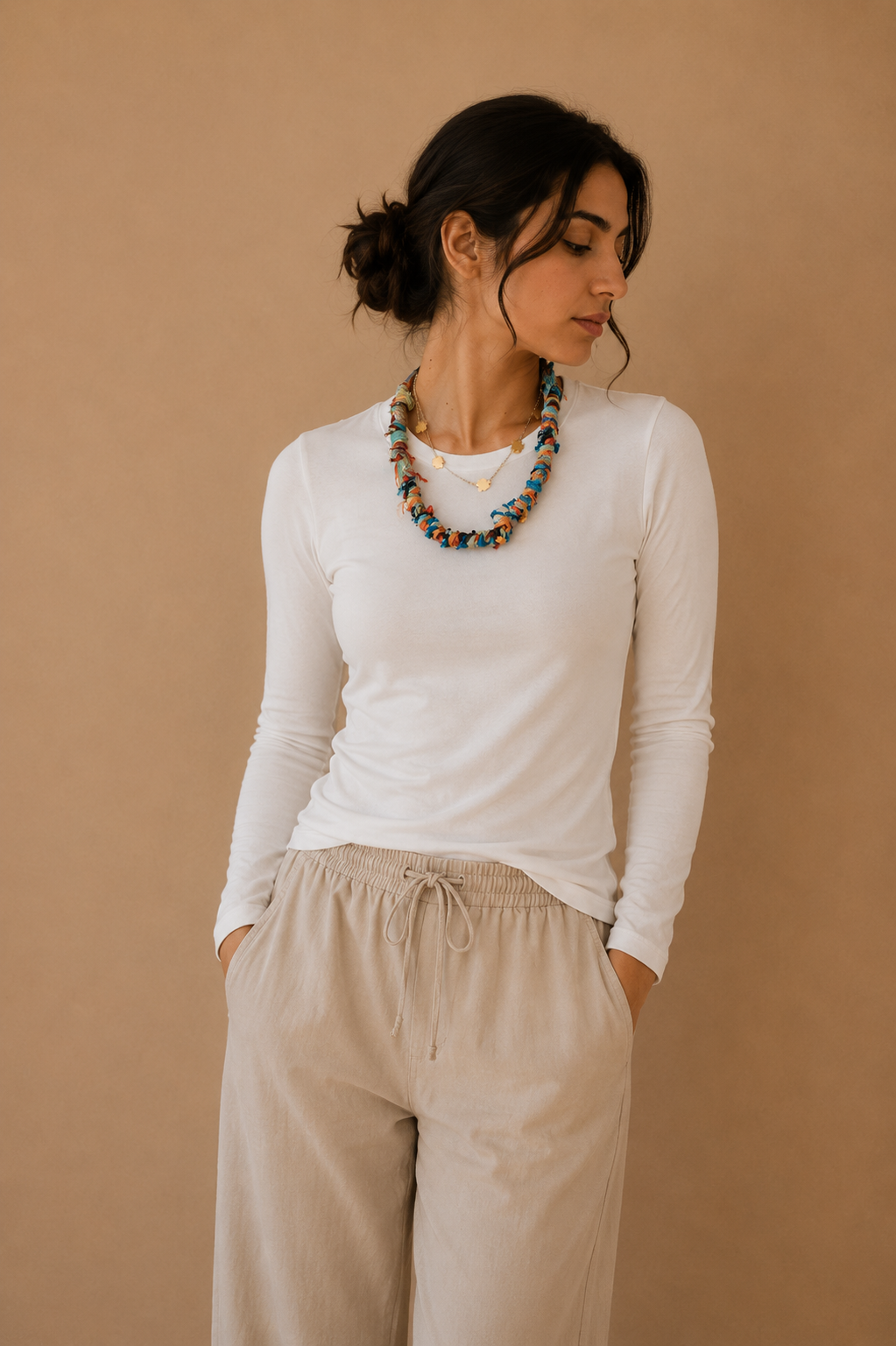 Πολύχρωμο Κολιέ με Πλεκτές Λεπτομέρειες – Boho Artistic Style | Kallαίσθησις