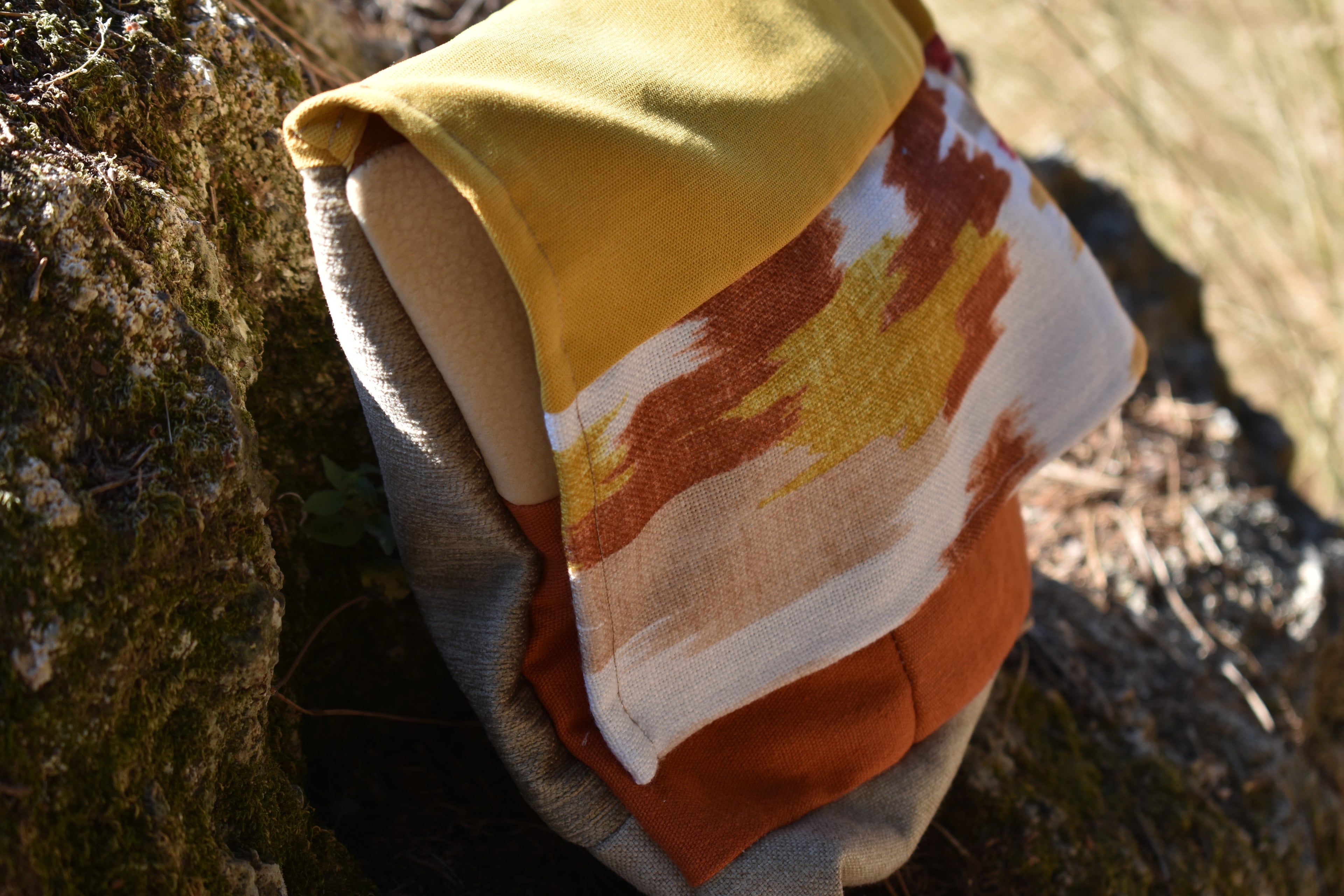 Χειροποίητο Τσαντάκι – Φάκελος Μουσταρδί & Πορτοκαλί | Kallαίσθησις