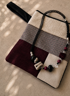 Σετ Statement Κολιέ & Χειροποίητο Τσαντάκι Patchwork | Kallαίσθησις