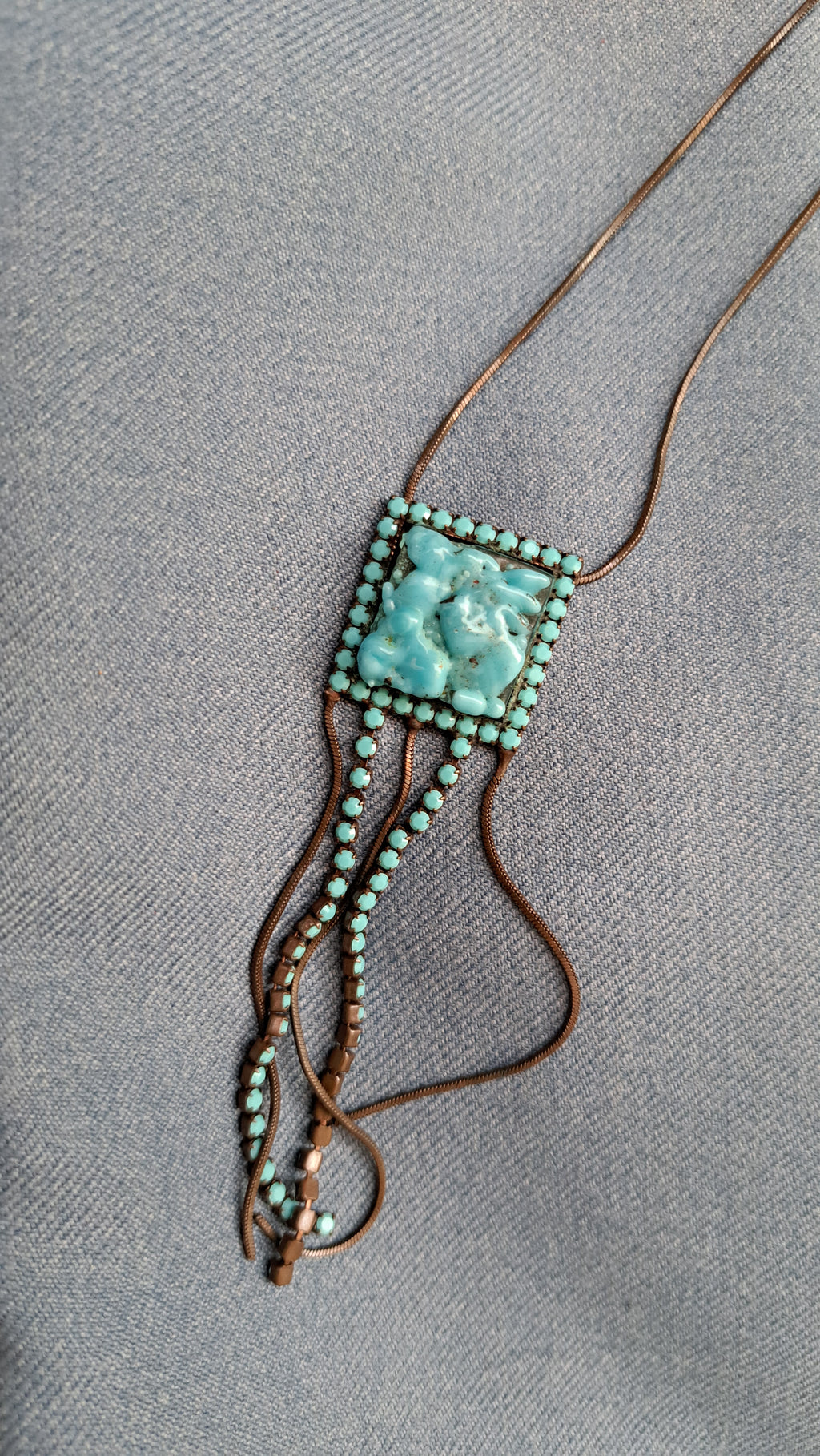 Κολιέ Τιρκουάζ Τετράγωνο | kallαίσθησις