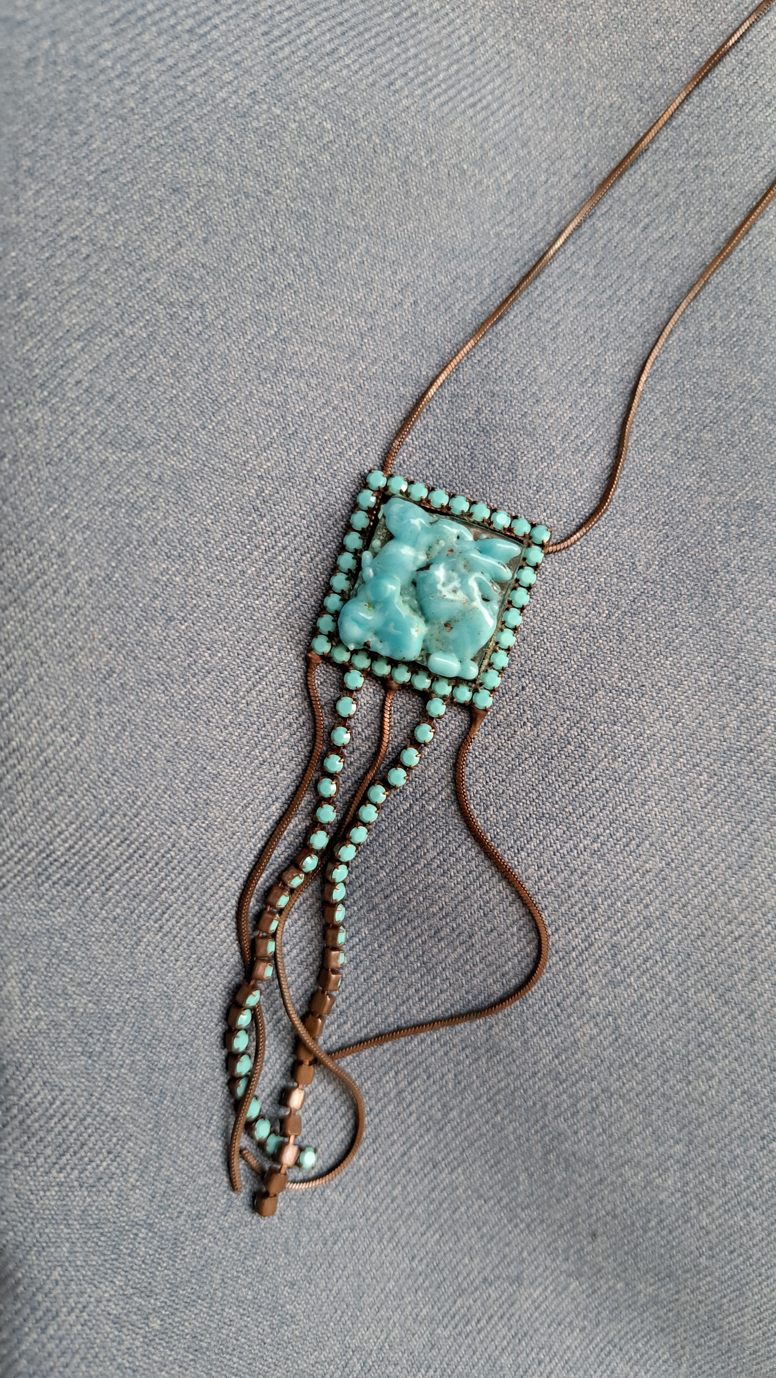 Κολιέ Τιρκουάζ Τετράγωνο | kallαίσθησις