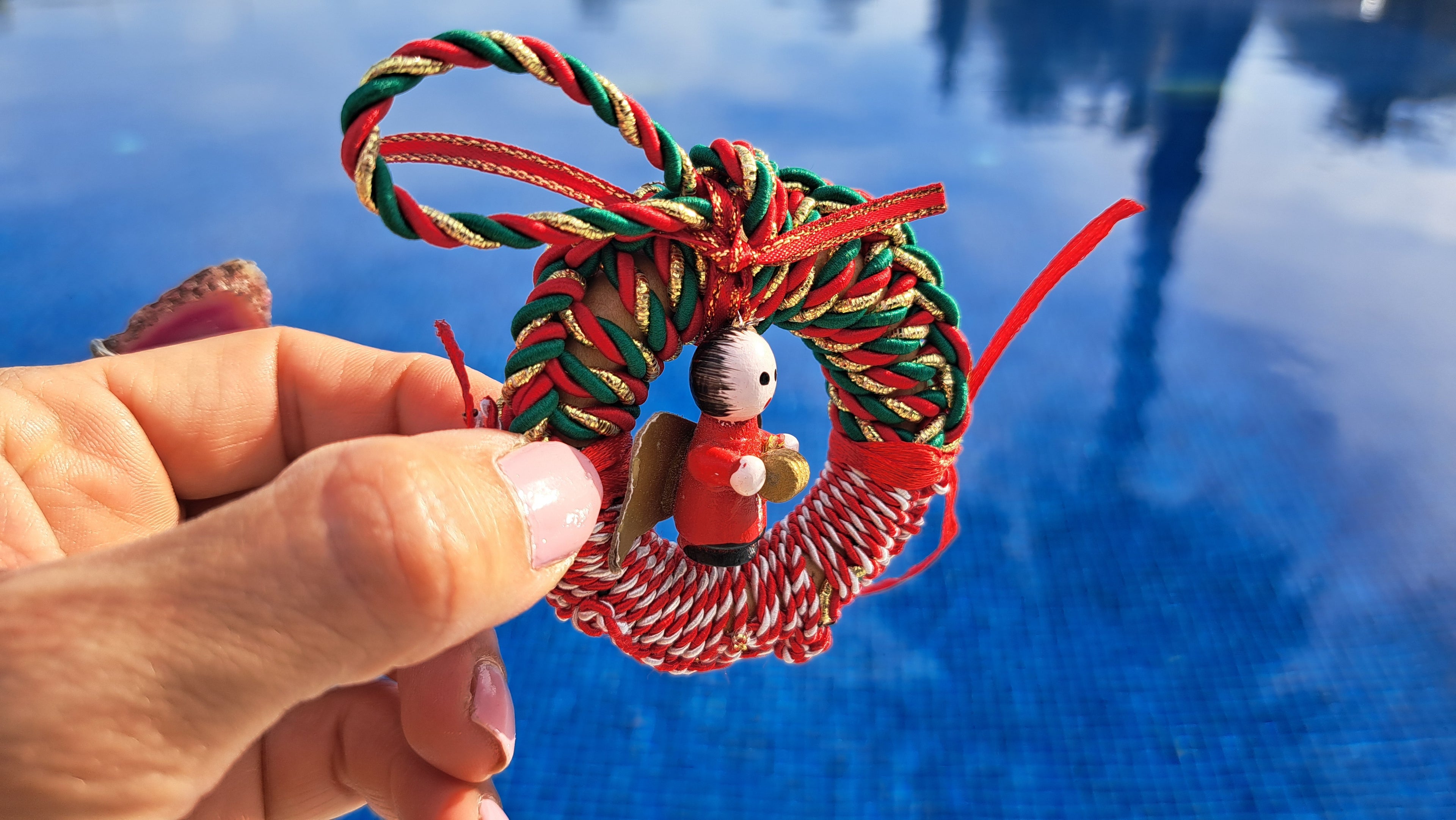 Χριστουγεννιάτικο Στολίδι Στεφανάκι με ανθρωπάκι | kallαίσθησις