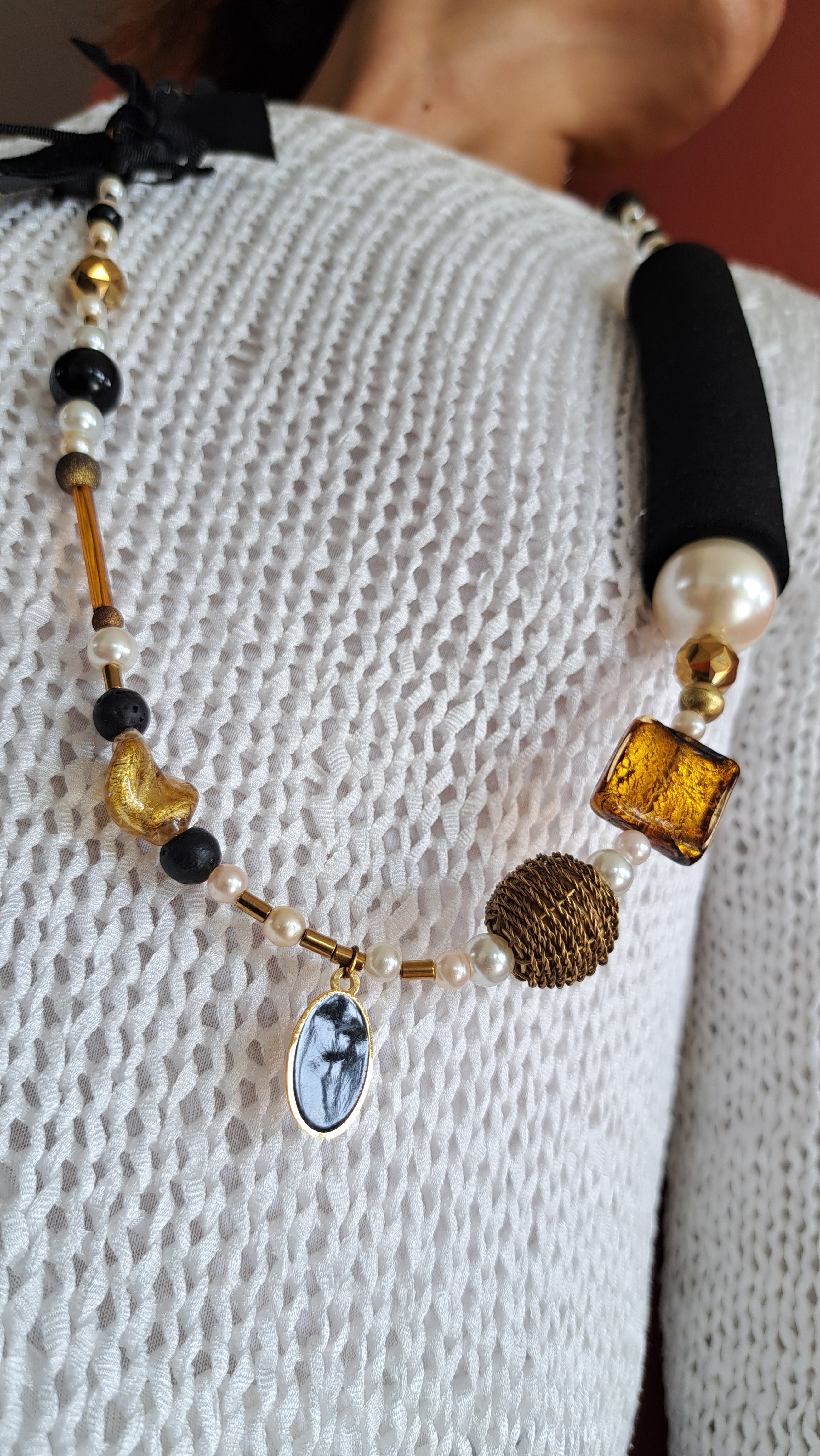 Κολιέ “Μαύρο & Χρυσό” | kallαίσθησις