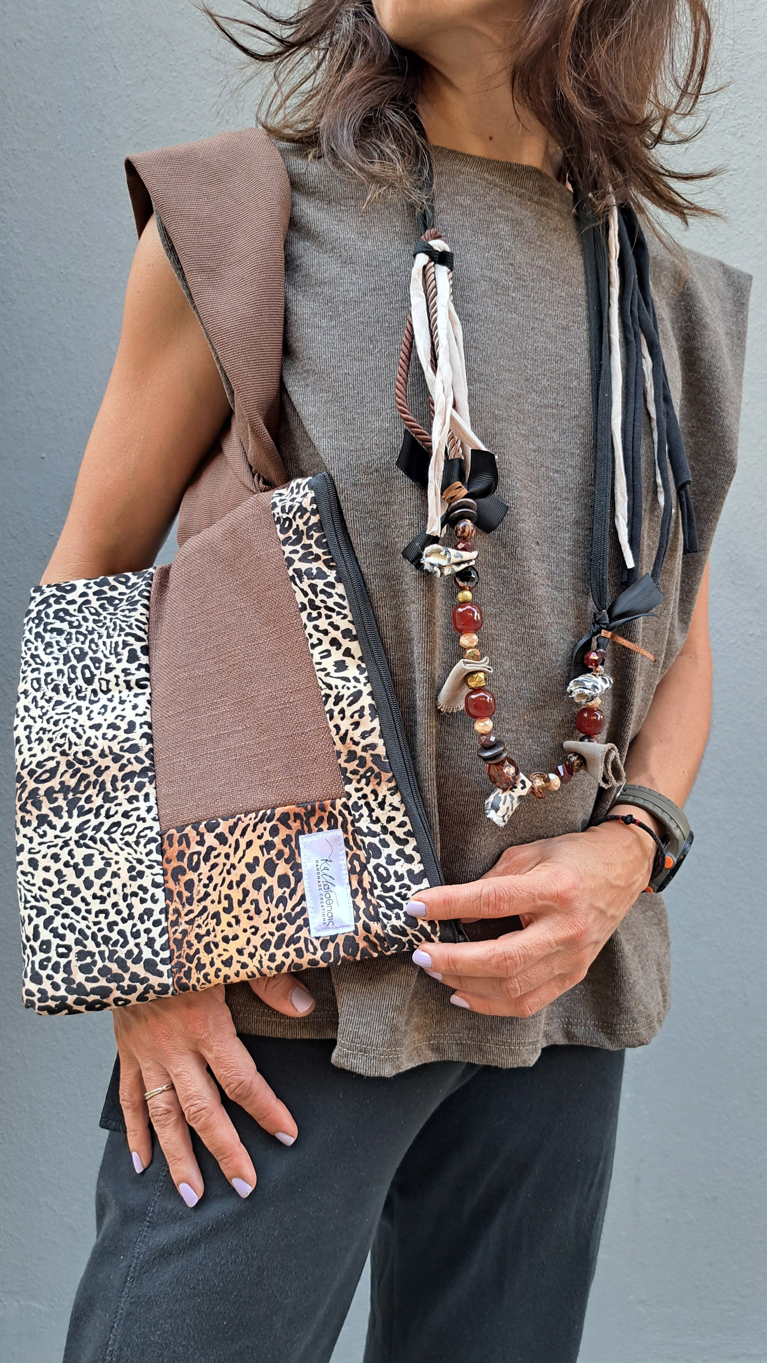 Σετ κολιέ & τσαντάκι animal print | kallαίσθησις