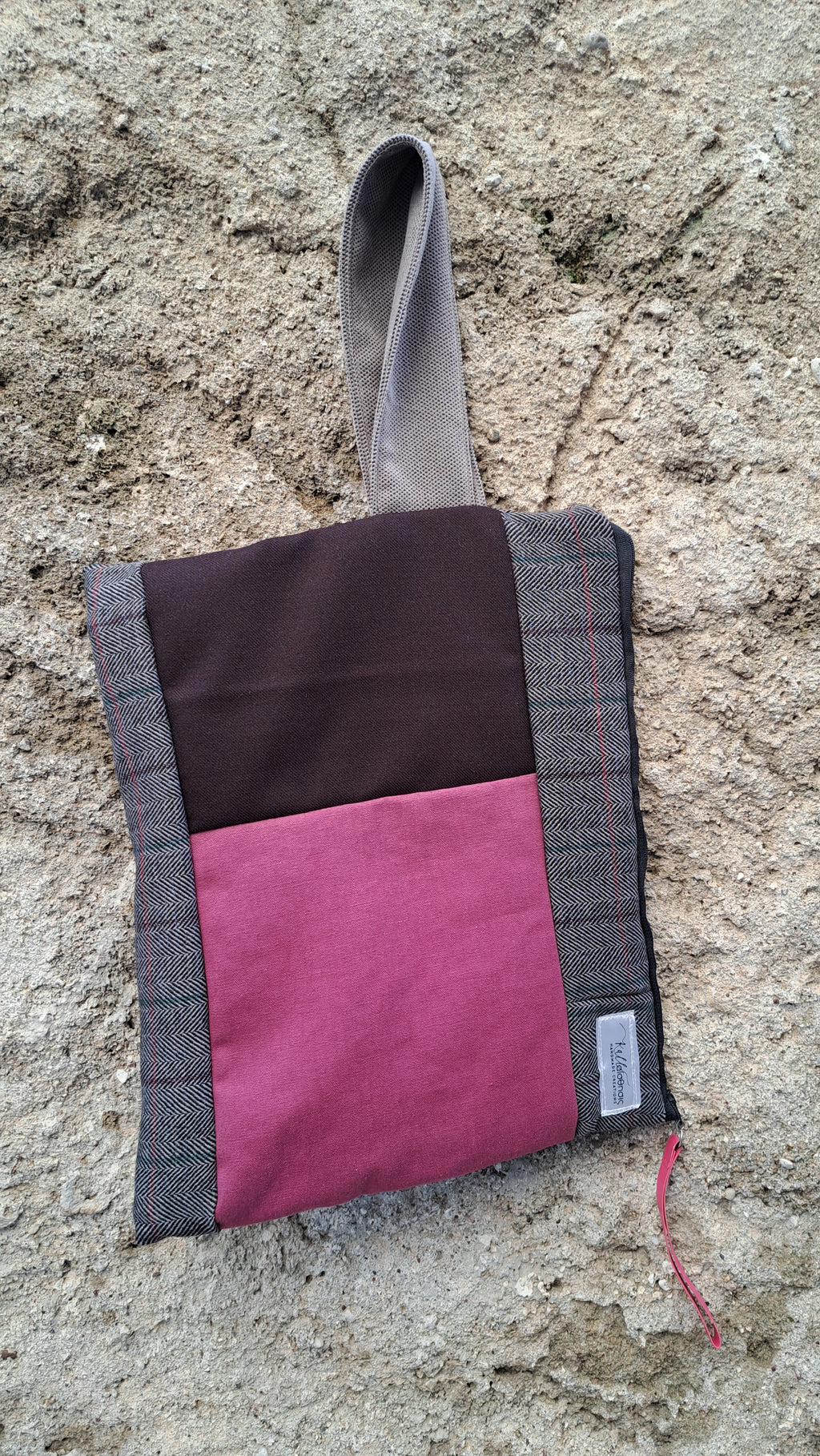 Τσαντάκι patchwork σε ροζ & γκρι αποχρώσεις | kallαίσθησις