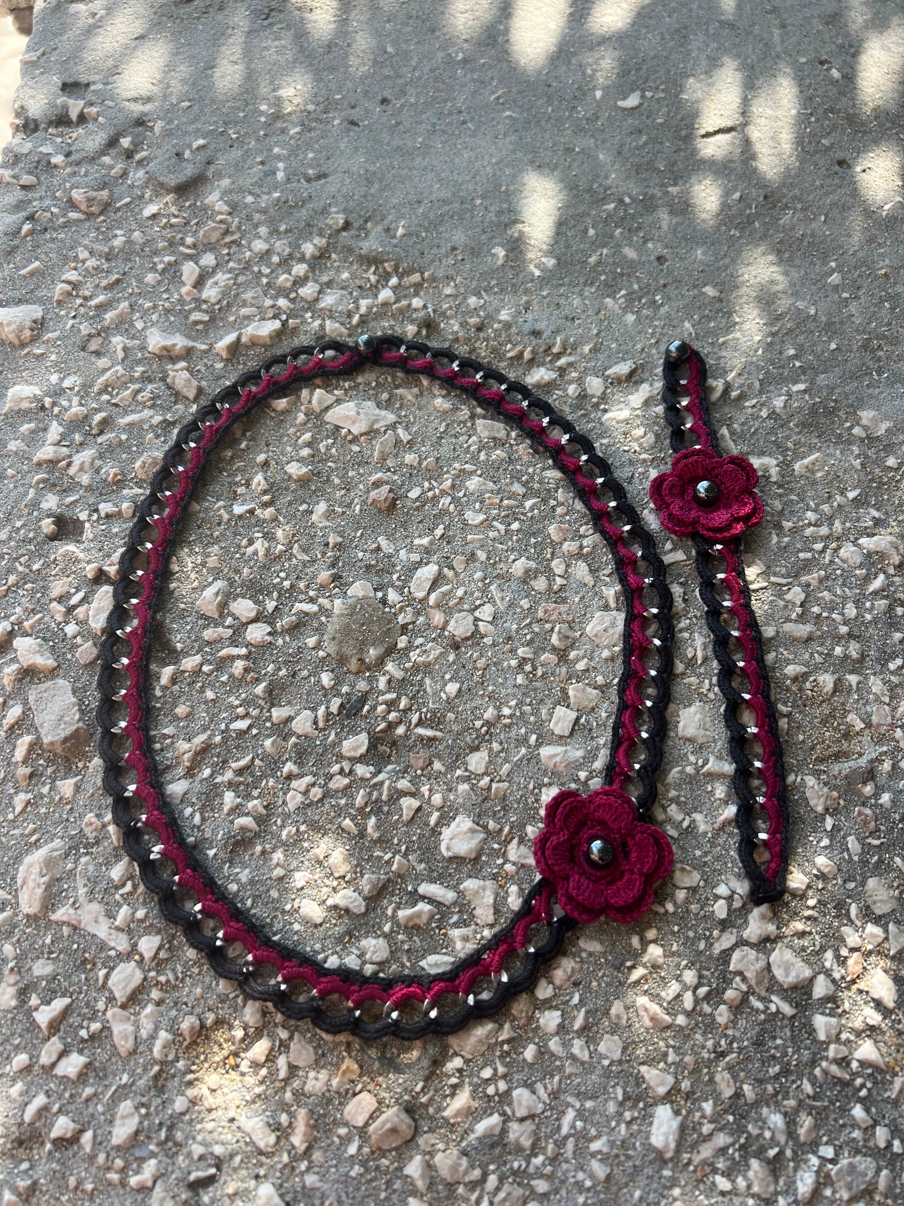 Χειροποίητο σετ κοσμημάτων – Κολιέ & Βραχιόλι με λουλούδι | Kallαίσθησις