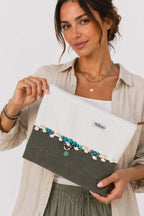 Boho Θαλασσινή Clutch με Κοχύλια & Τυρκουάζ Χάντρες | Kallαίσθησις