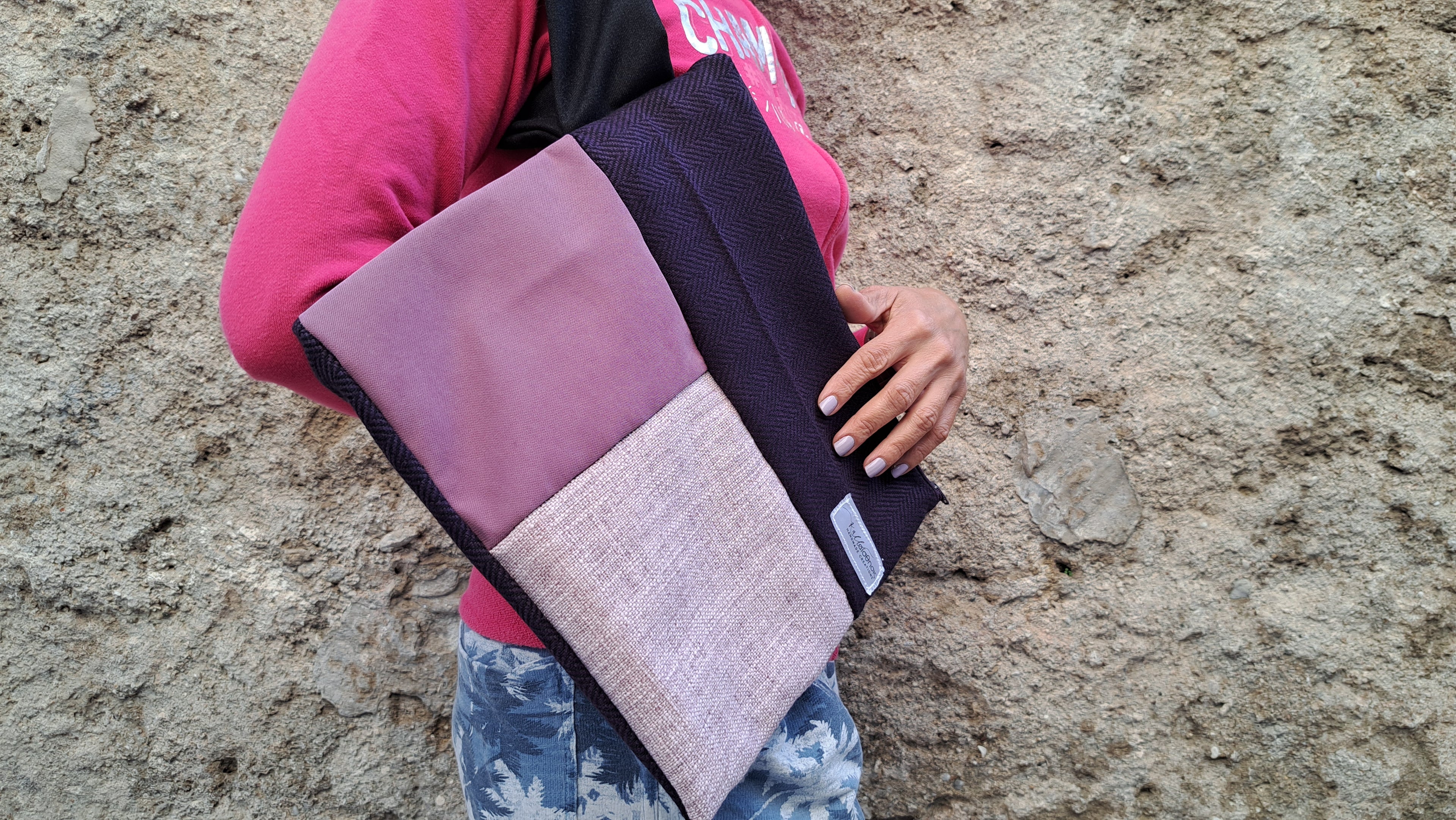 Τσαντάκι patchwork σε μωβ & ροζ αποχρώσεις | kallαίσθησις