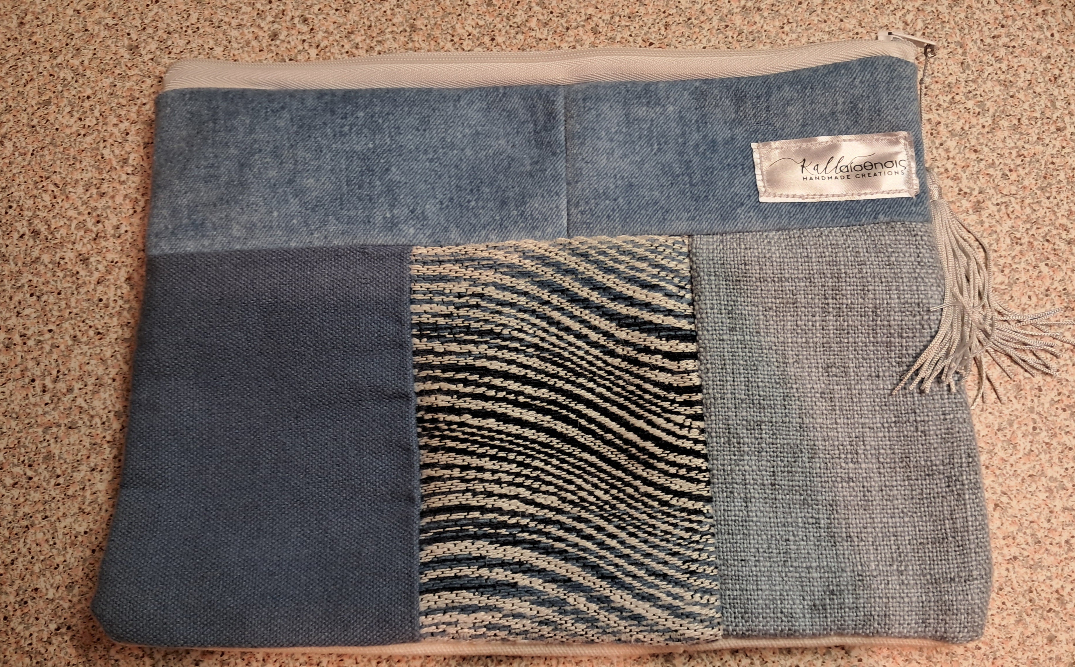 Χειροποίητο τσαντάκι σε αποχρώσεις του γαλάζιου | kallαίσθησις