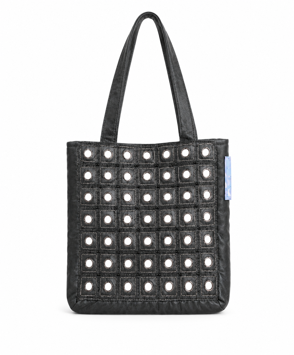 Mini Tote Boho με Γυαλιστερές Λεπτομέρειες – Μπλε/Γκρι | Kallαίσθησις