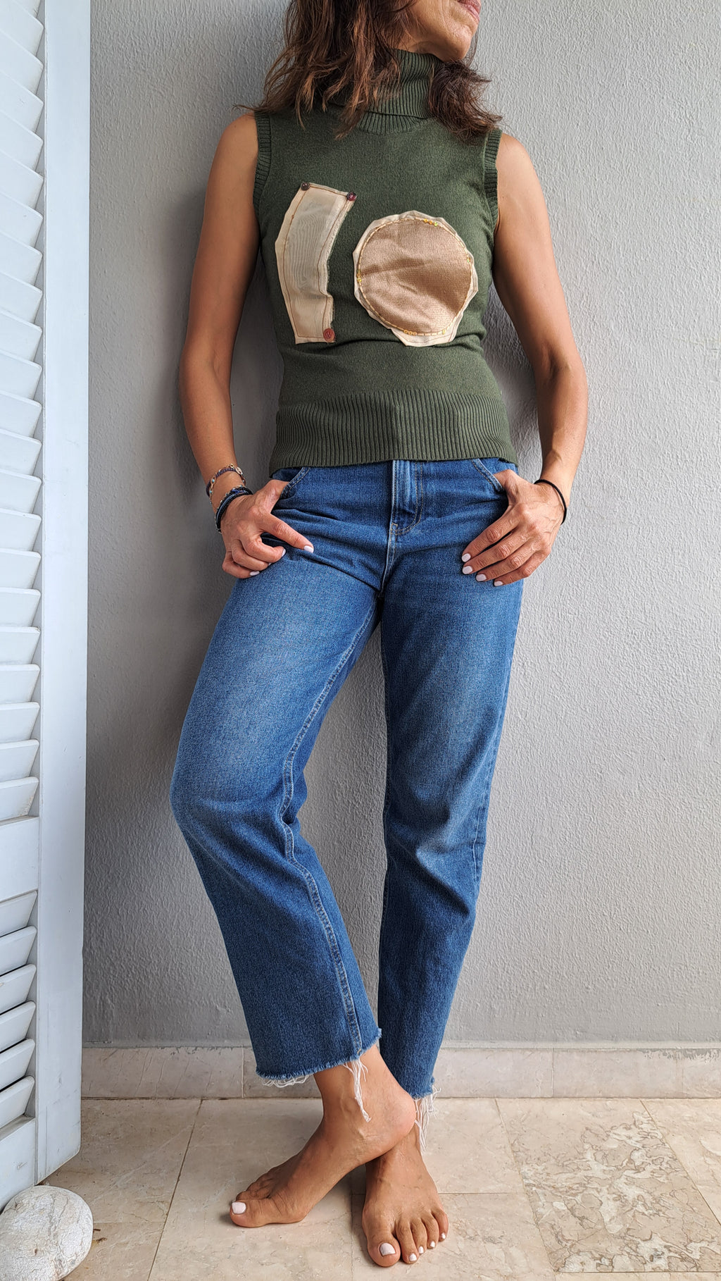 Αμάνικο μπλουζάκι με γεωμετρικά σχέδια | kallαίσθησις