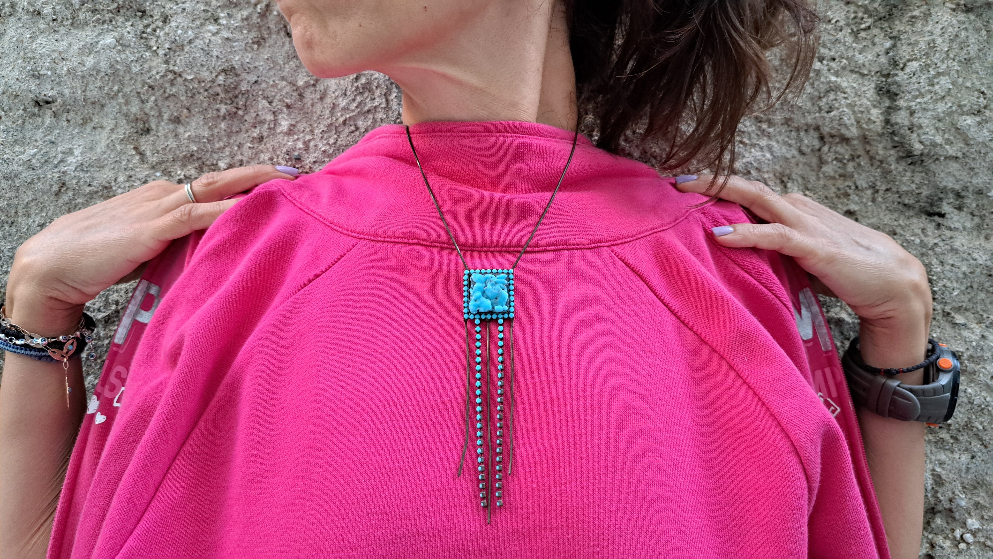 Κολιέ Τιρκουάζ Τετράγωνο | kallαίσθησις