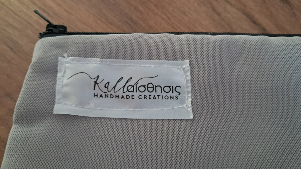 Δίχρωμο χειροποίητο τσαντάκι σε γκρι & ανθρακί | kallαίσθησις