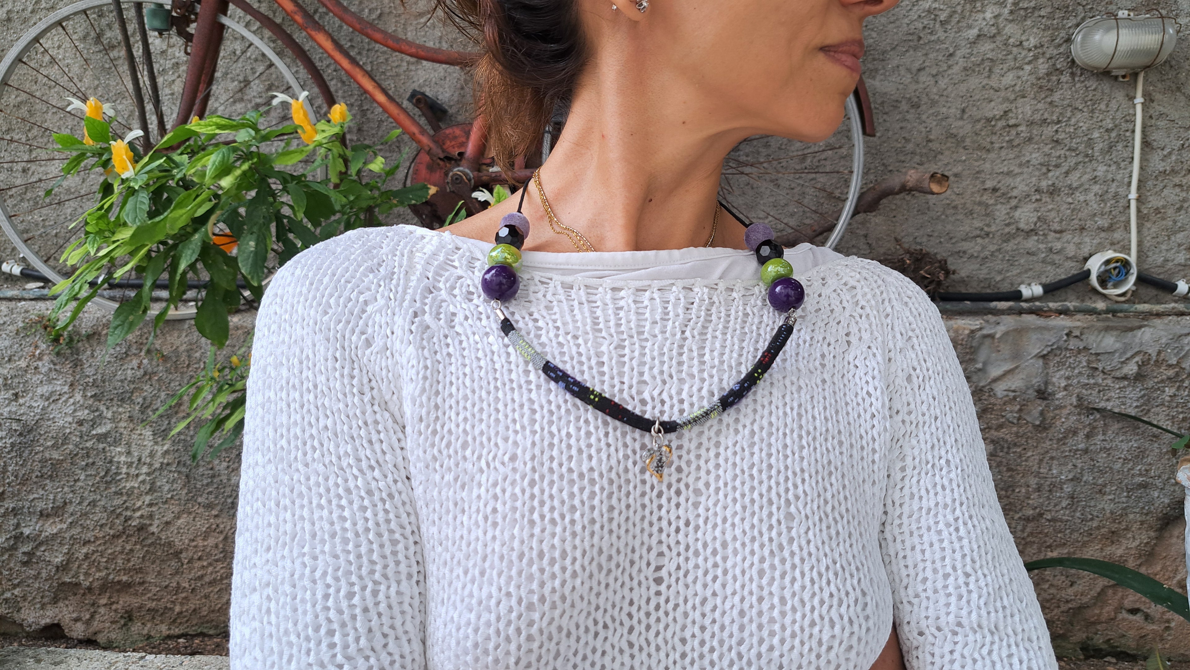 Κολιέ “Μωβ & Πράσινη Αρμονία” | kallαίσθησις