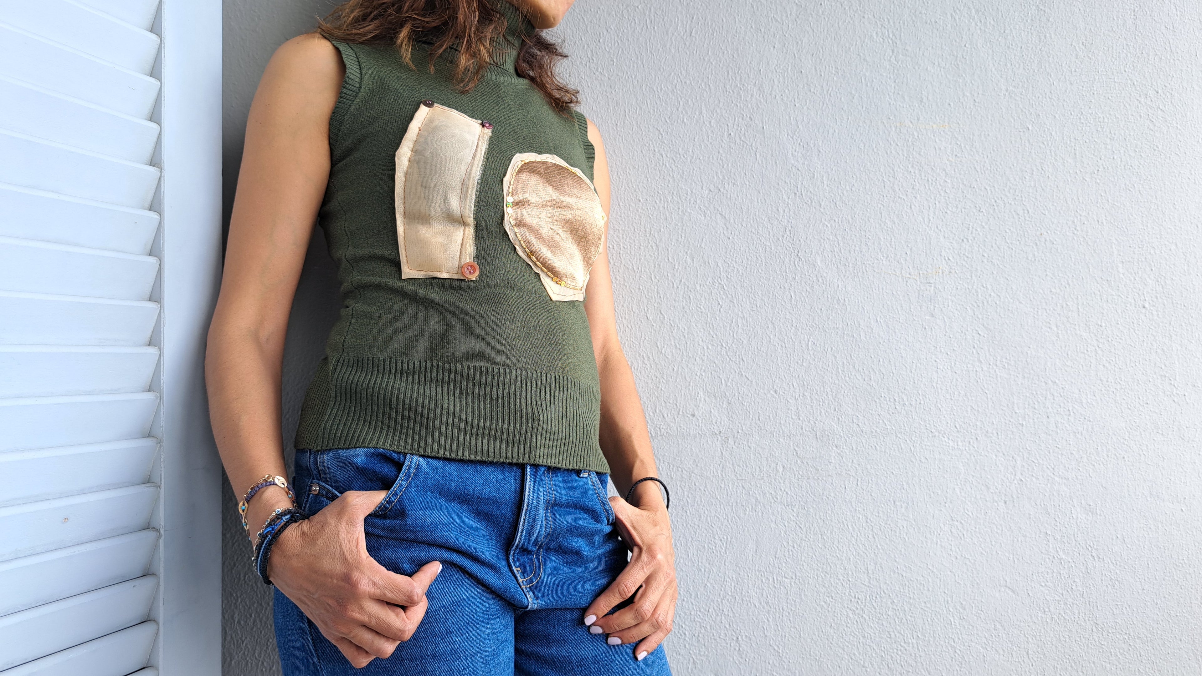 Αμάνικο μπλουζάκι με γεωμετρικά σχέδια | kallαίσθησις