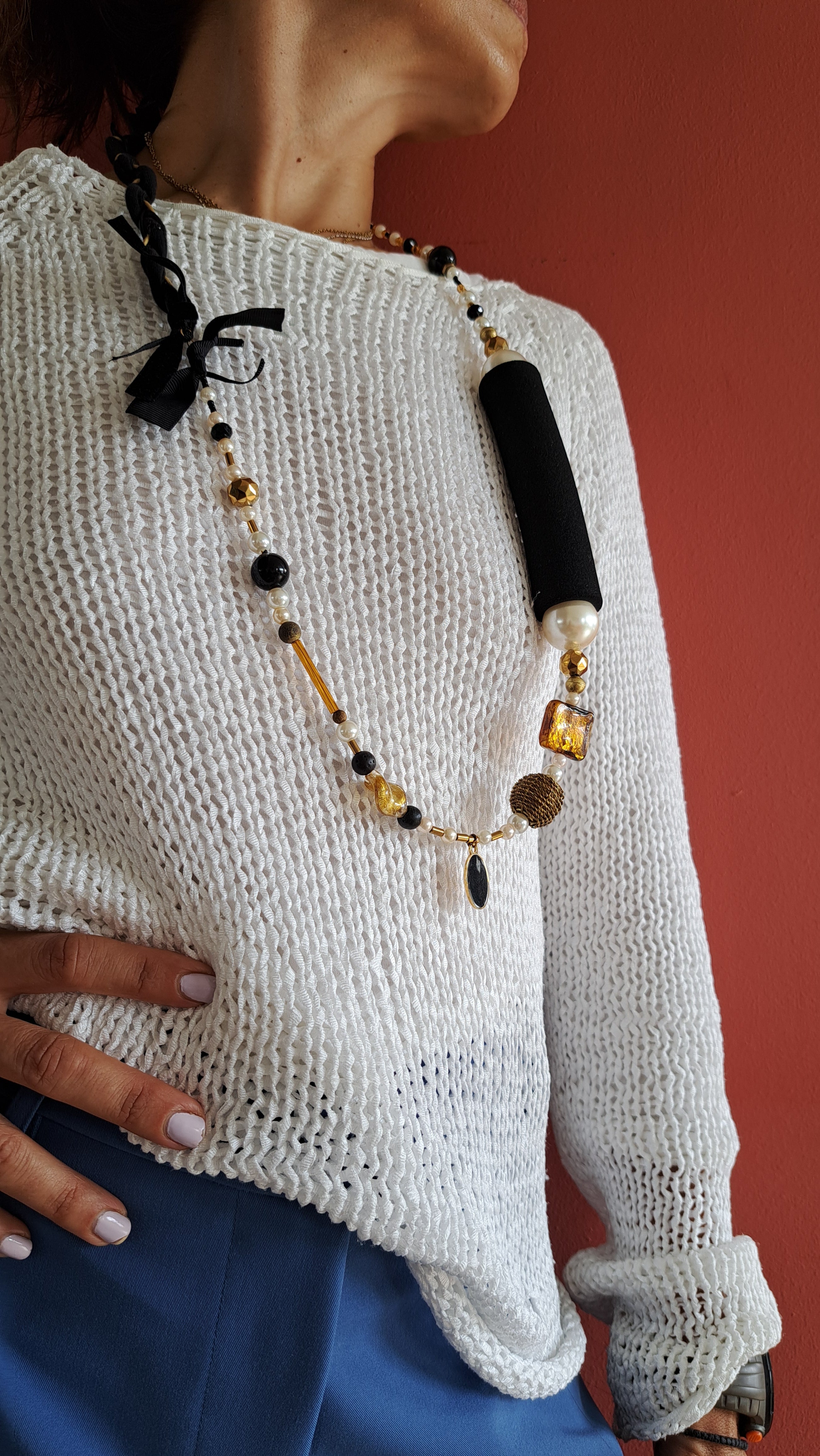 Κολιέ “Μαύρο & Χρυσό” | kallαίσθησις