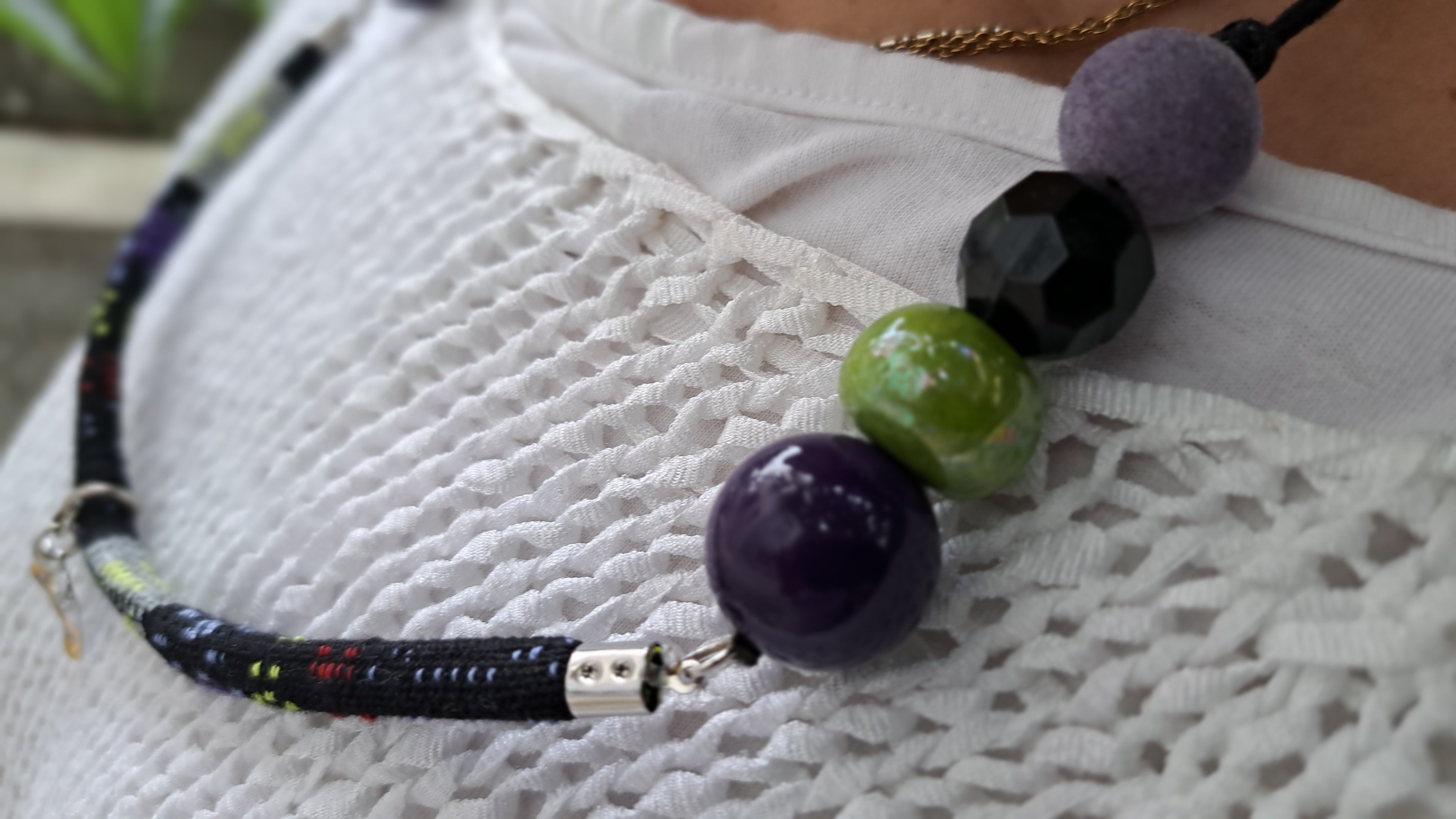 Κολιέ “Μωβ & Πράσινη Αρμονία” | kallαίσθησις