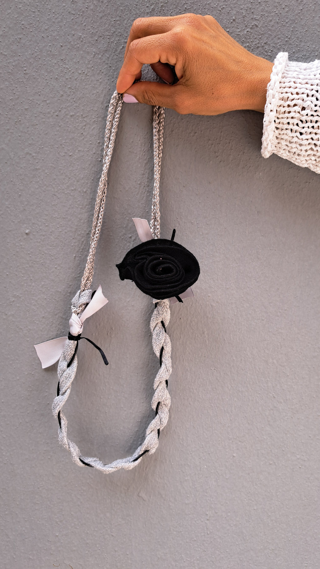 Μοντέρνο χειροποίητο κολιέ από ύφασμα και κορδέλες| kallαίσθησις