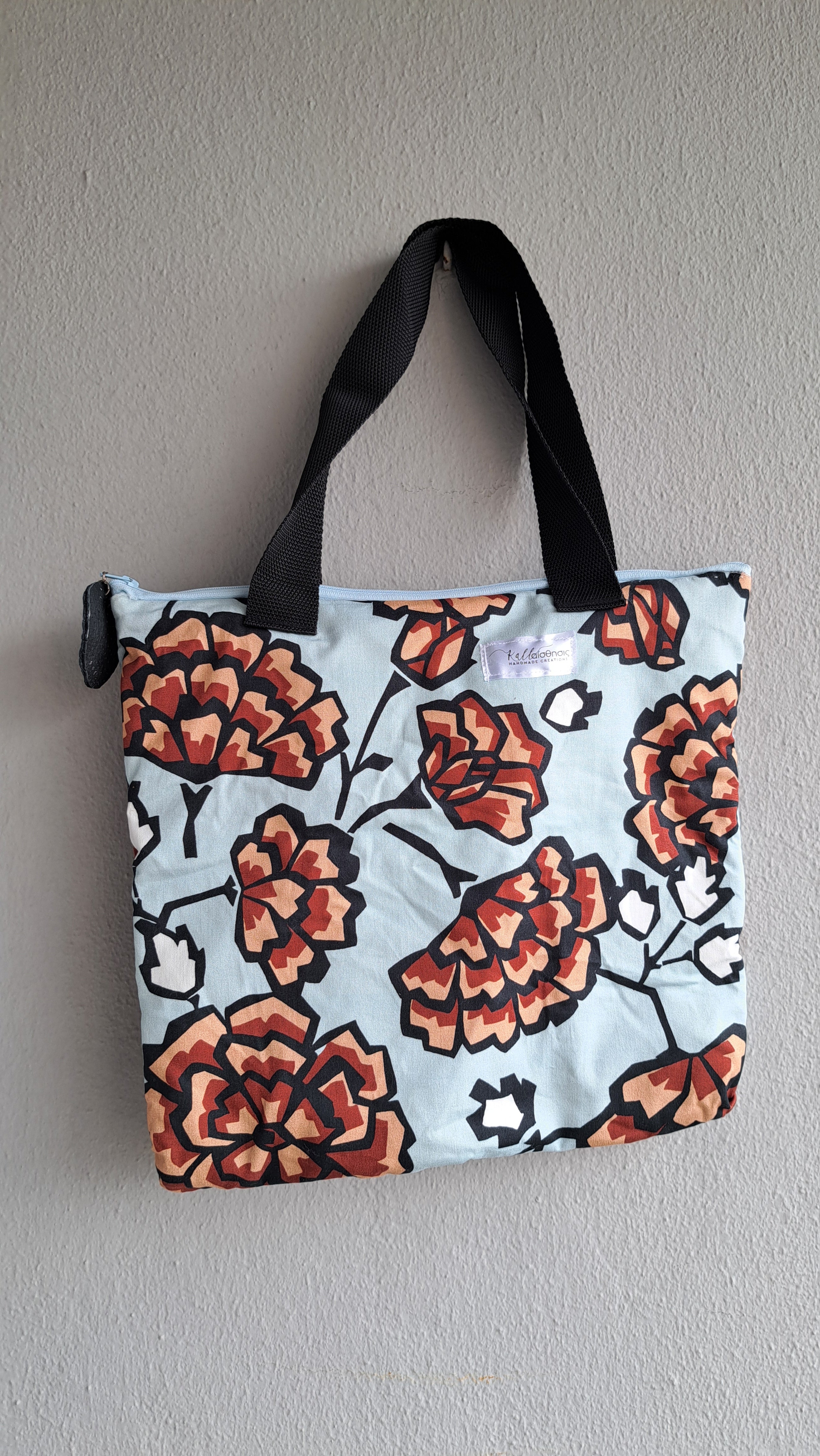 Τσάντα ώμου με floral σχέδιο σε αποχρώσεις της τερακότας | kallαίσθησις