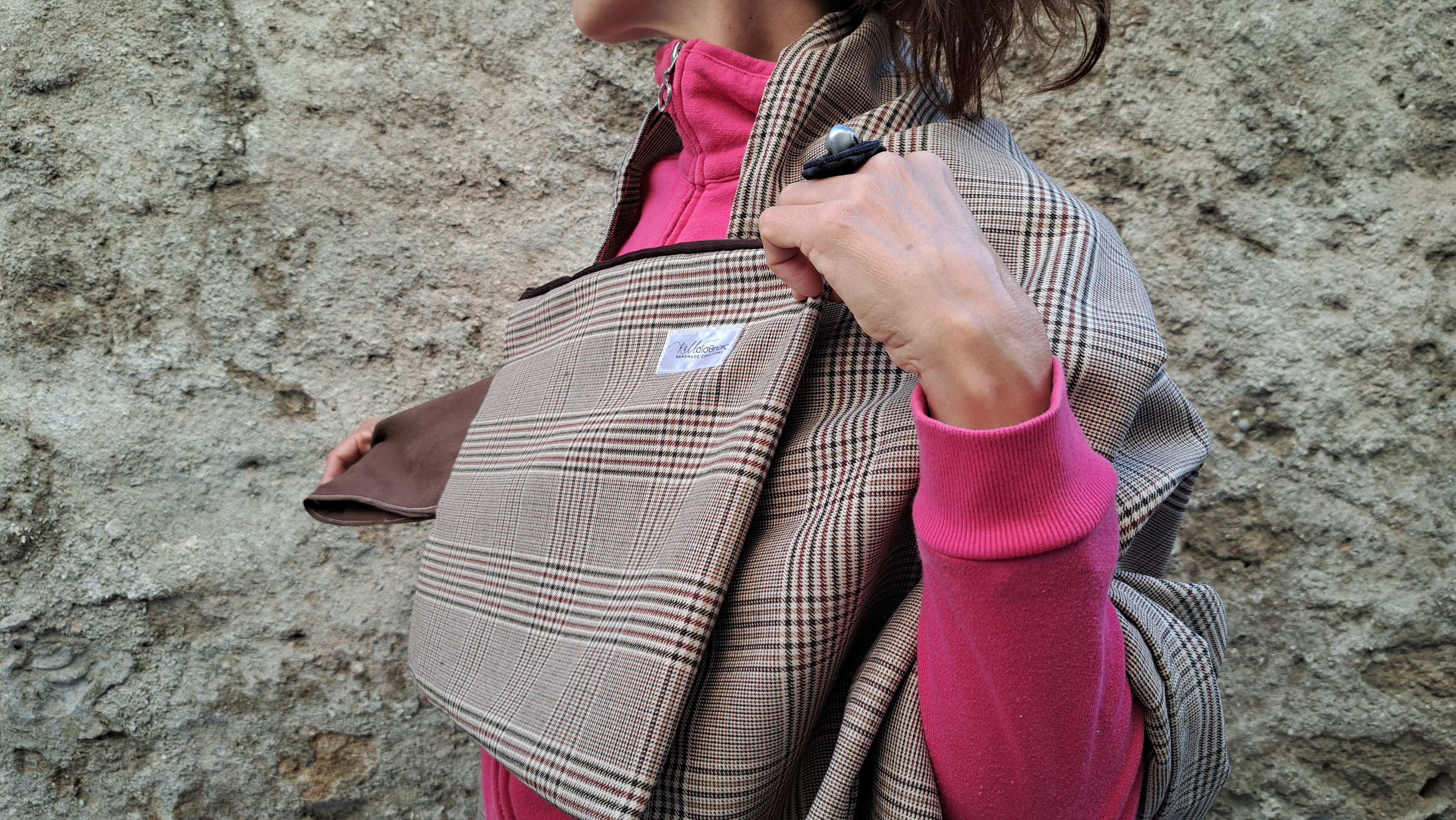 Σετ καρό τσαντάκι & εσάρπα | kallαίσθησις