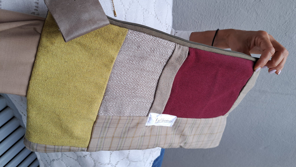 Τσαντάκι patchwork σε γήινες αποχρώσεις | kallαίσθησις