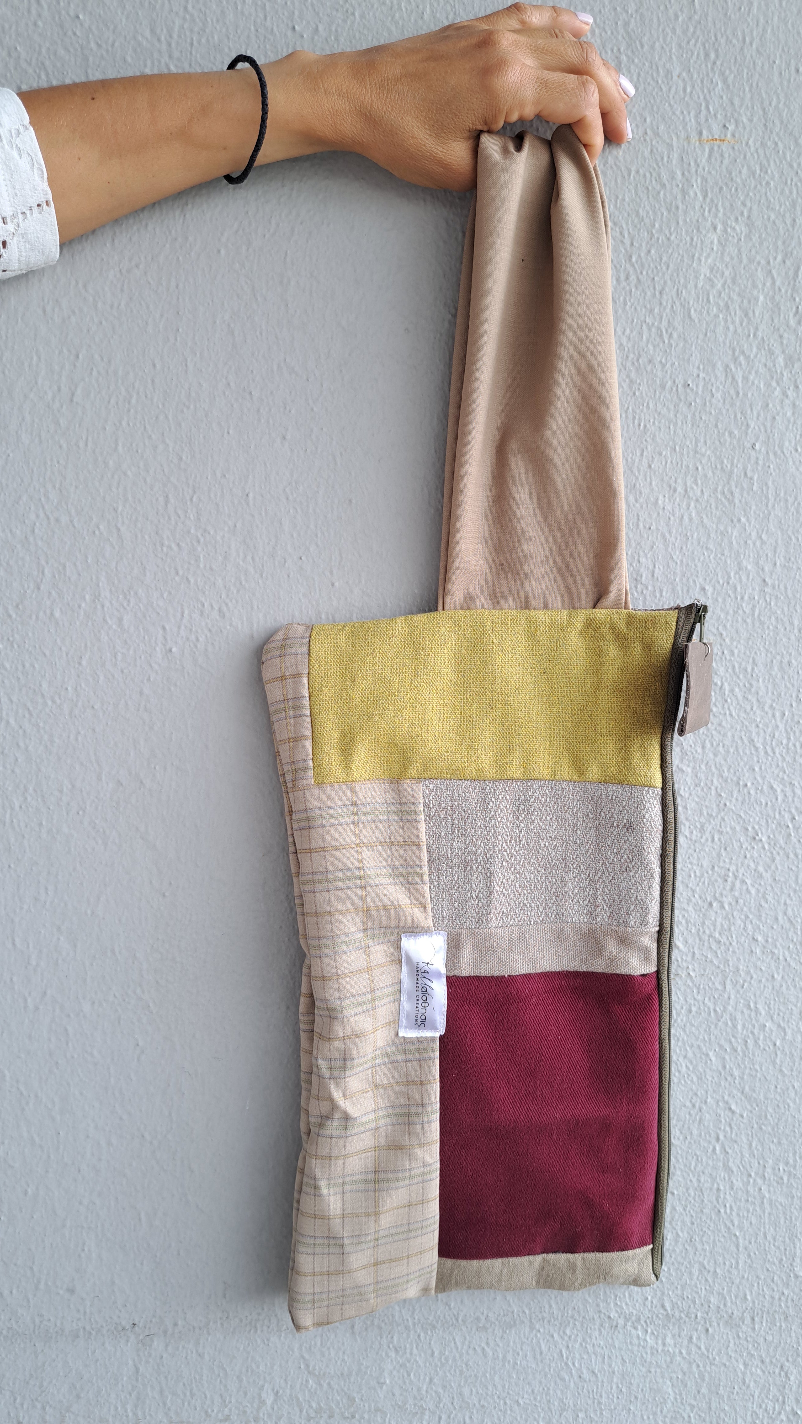 Τσαντάκι patchwork σε γήινες αποχρώσεις | kallαίσθησις