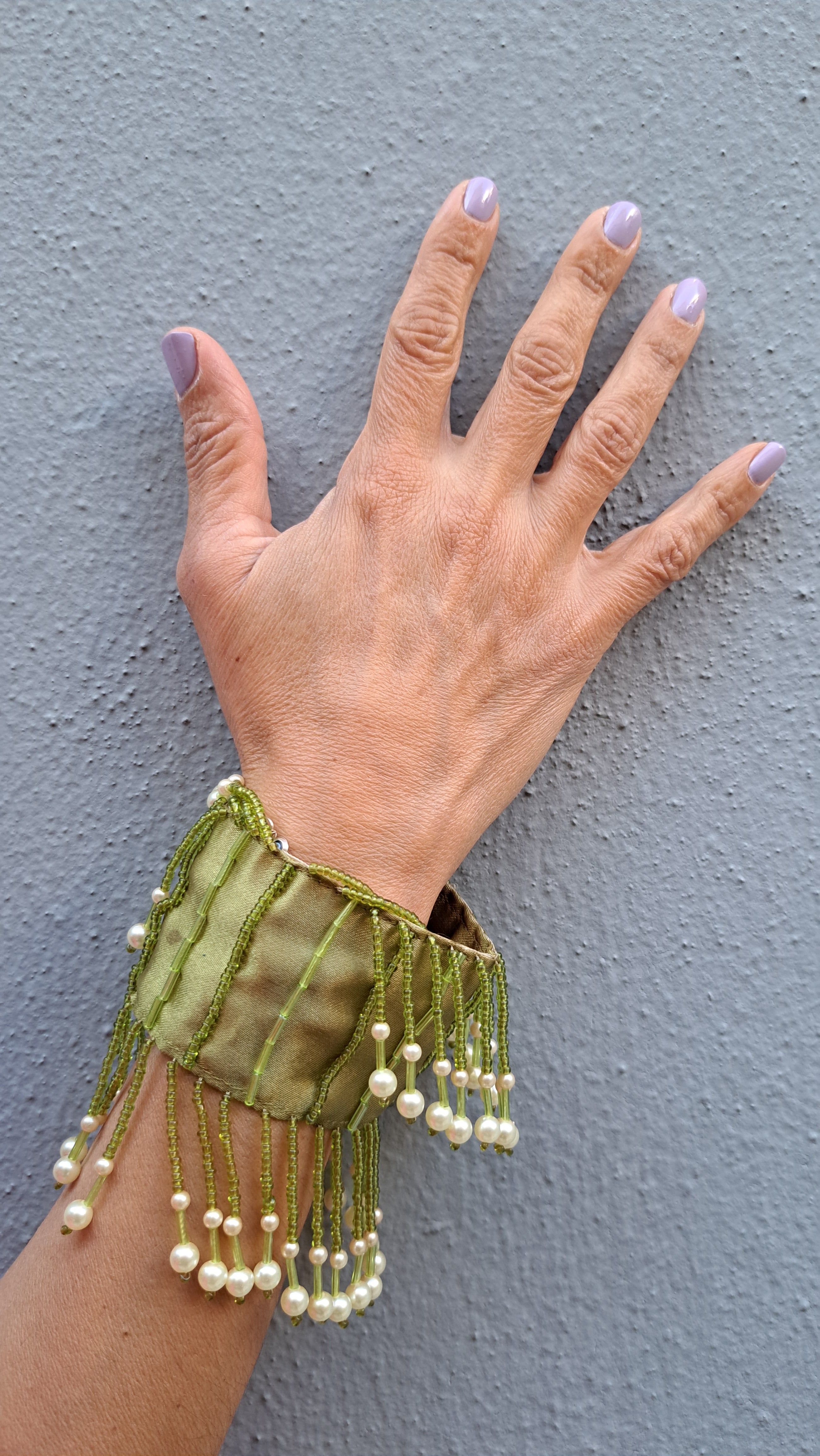 Βραχιόλι με Πράσινες Χάντρες & Πέρλες | kallαίσθησις