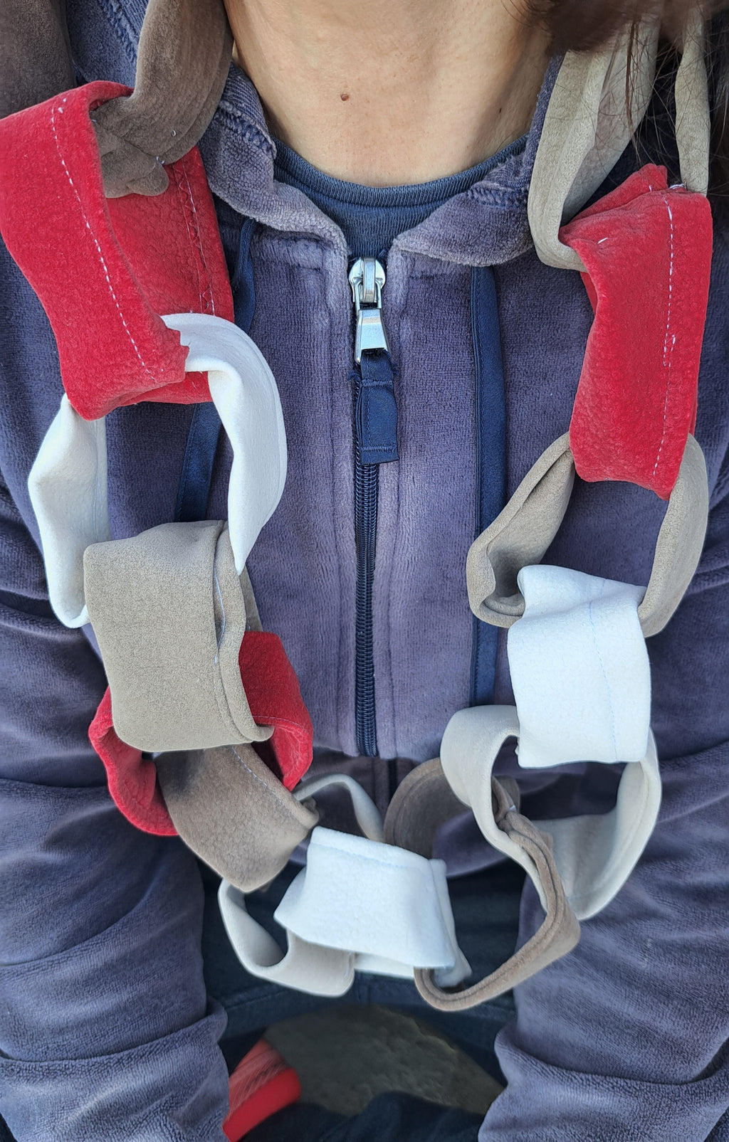 Κολιέ Patchwork Αλυσίδα από Ύφασμα | Kallαίσθησις