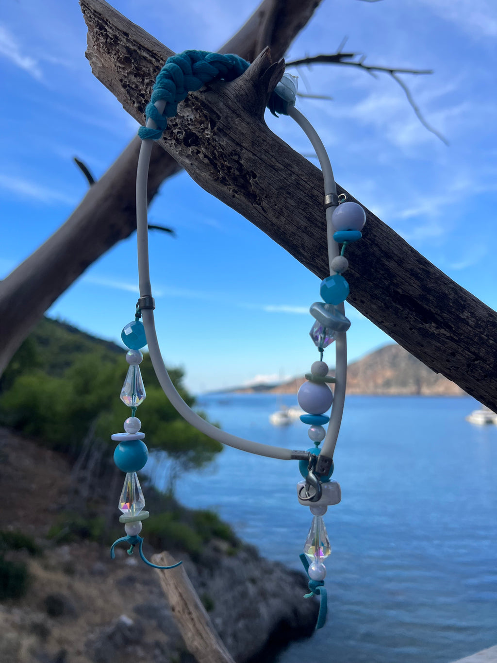 Χειροποίητο Κολιέ — Μπλε & Λευκές Χάντρες | Kallαίσθησις