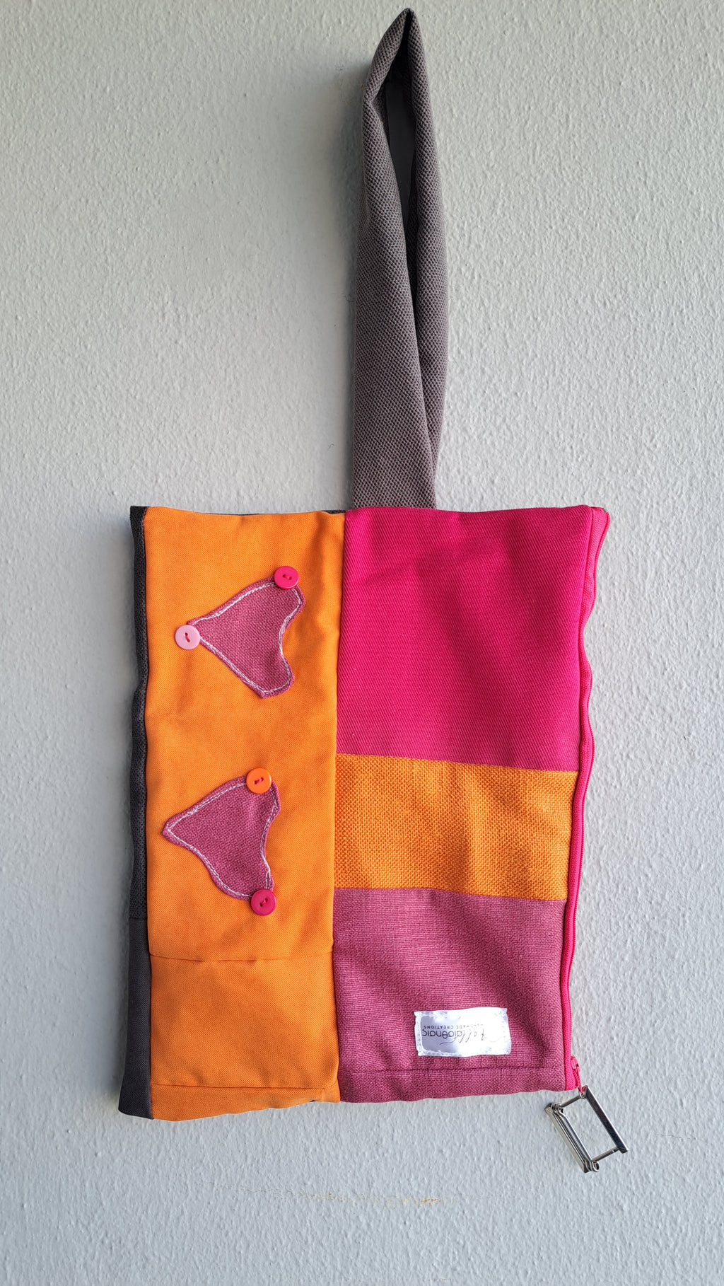 Πολύχρωμη χειροποίητη τσάντα ώμου με patchwork λεπτομέρειες | kallαίσθησις