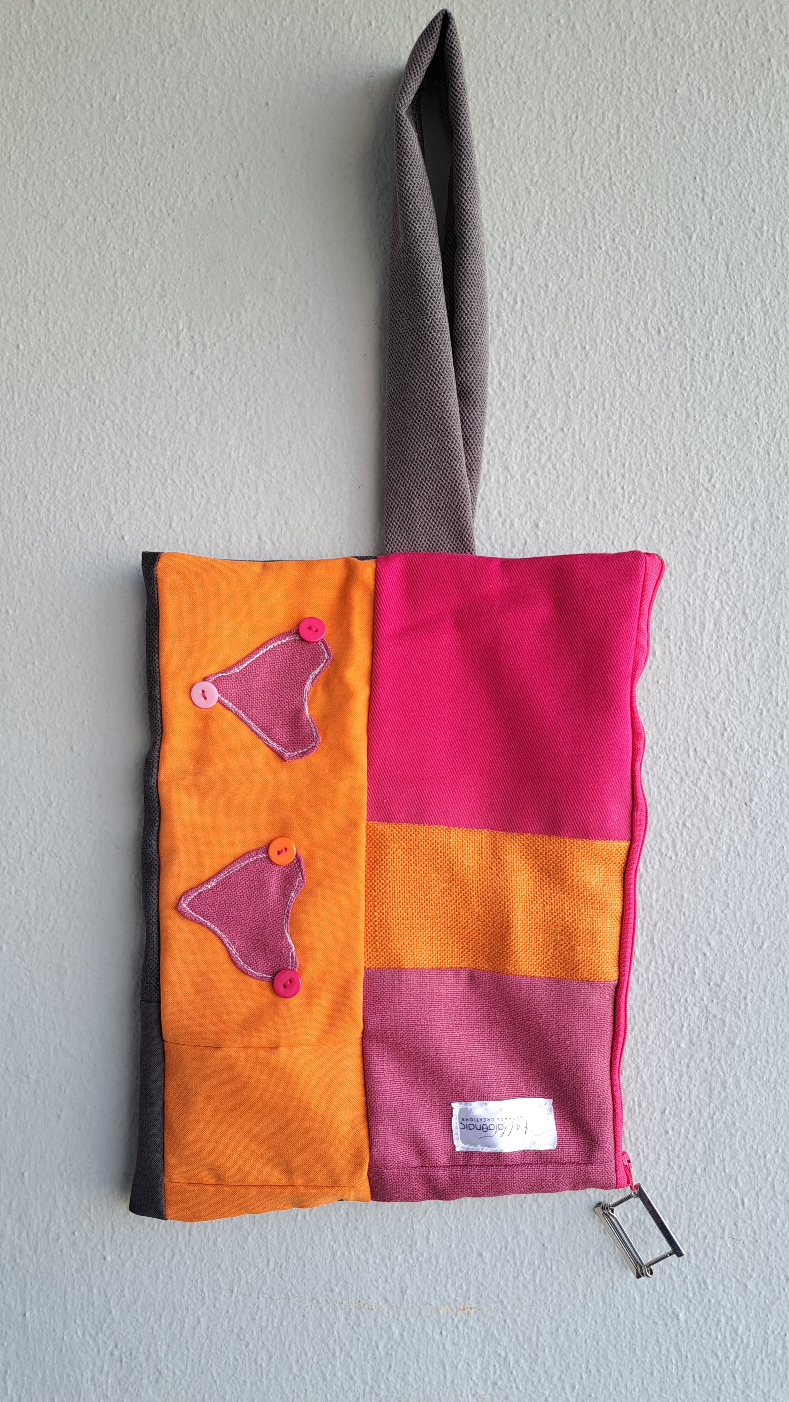 Πολύχρωμη χειροποίητη τσάντα ώμου με patchwork λεπτομέρειες | kallαίσθησις