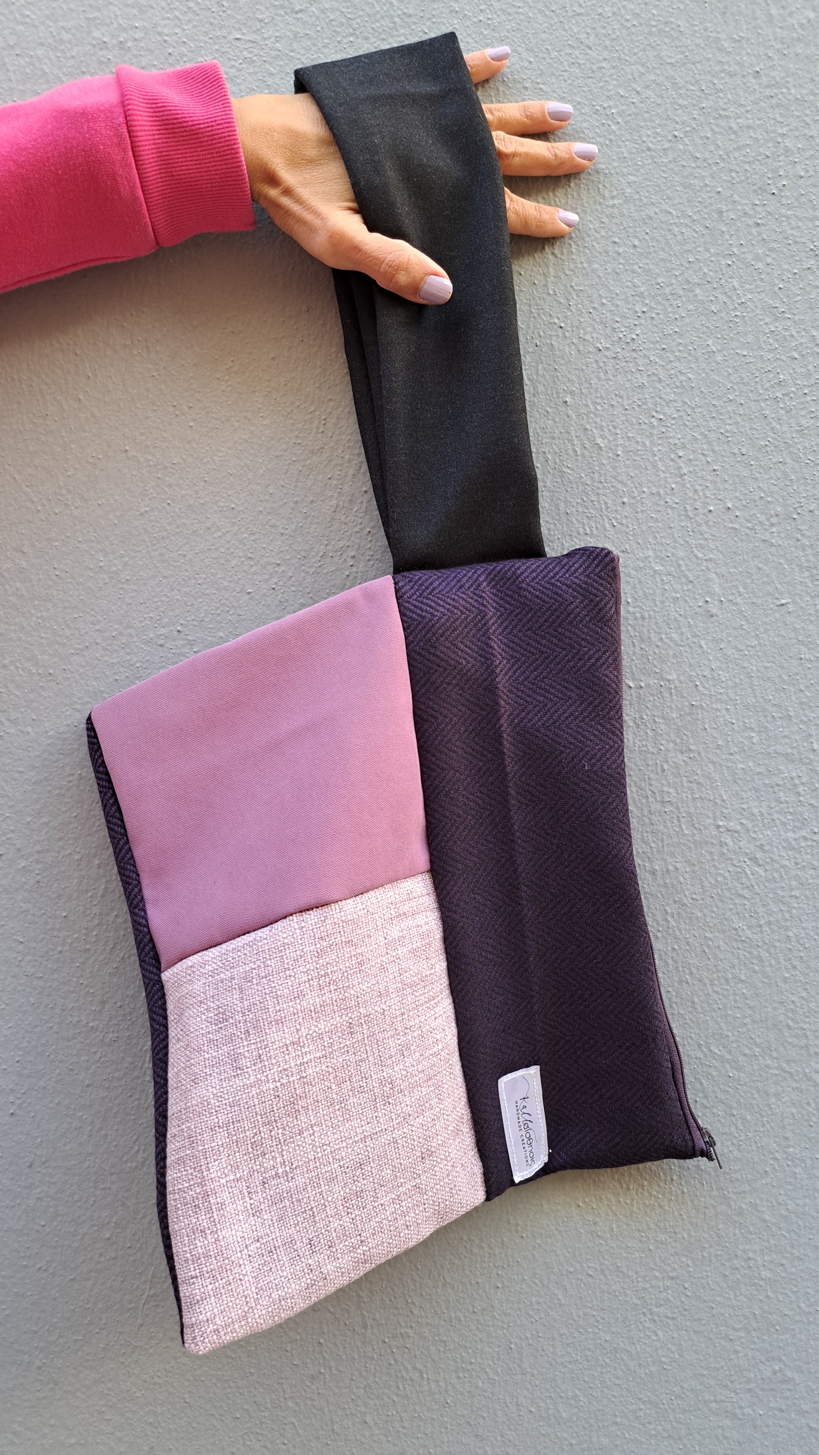 Τσαντάκι patchwork σε μωβ & ροζ αποχρώσεις | kallαίσθησις