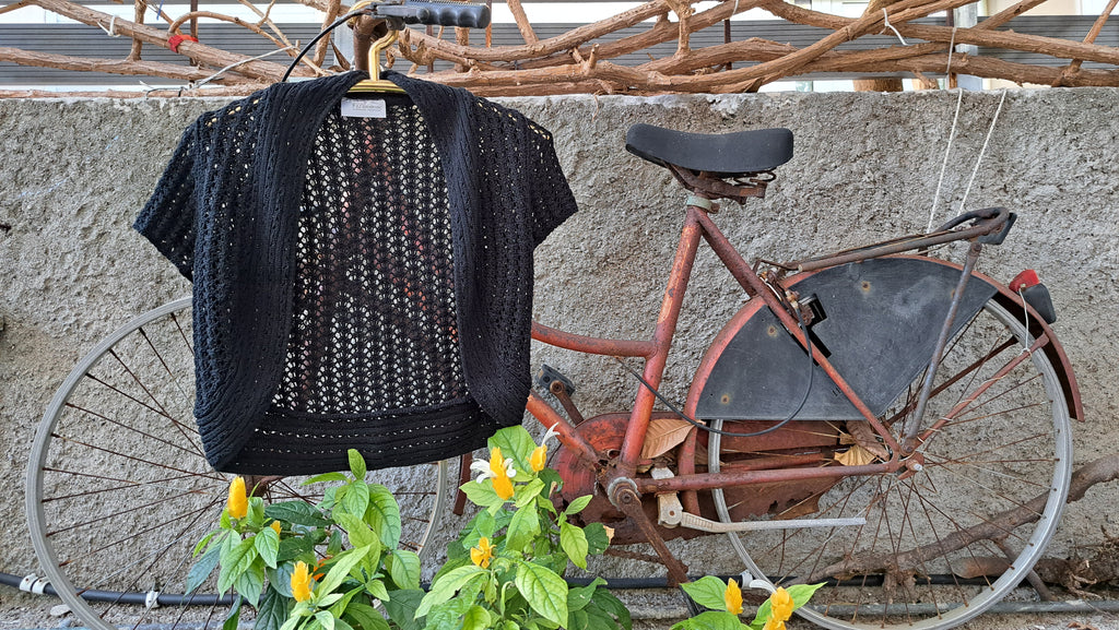 Πλεκτή Ζακέτα Μαύρη-μπολερό | kallαίσθησις