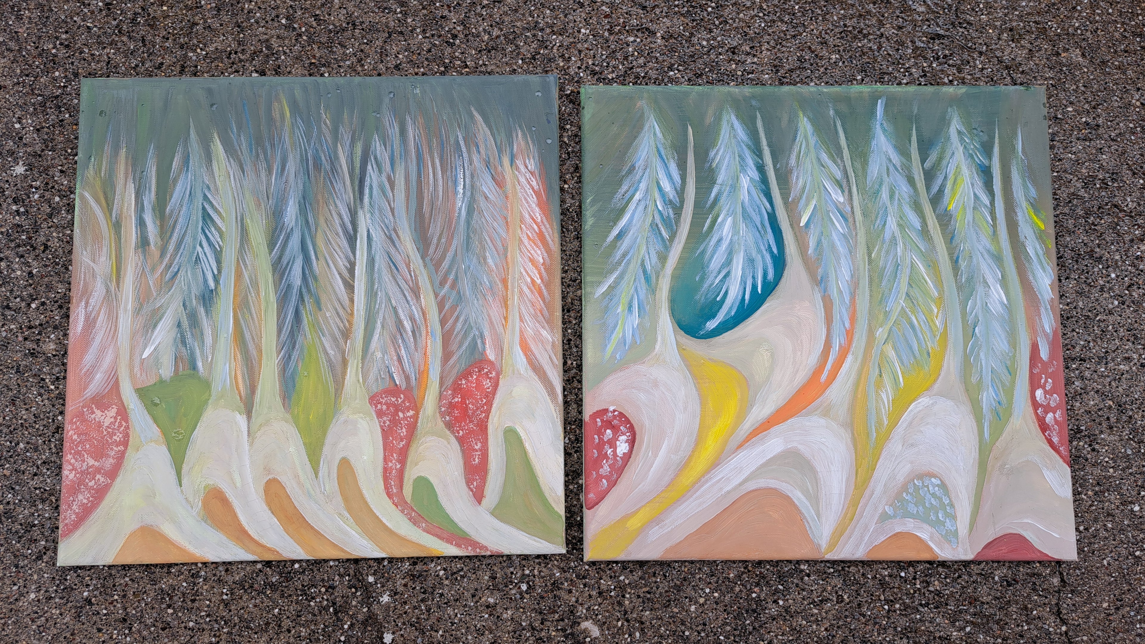 Δίπτυχο Χειροποίητων Πινάκων “Ροή της Φύσης” | kallαίσθησις