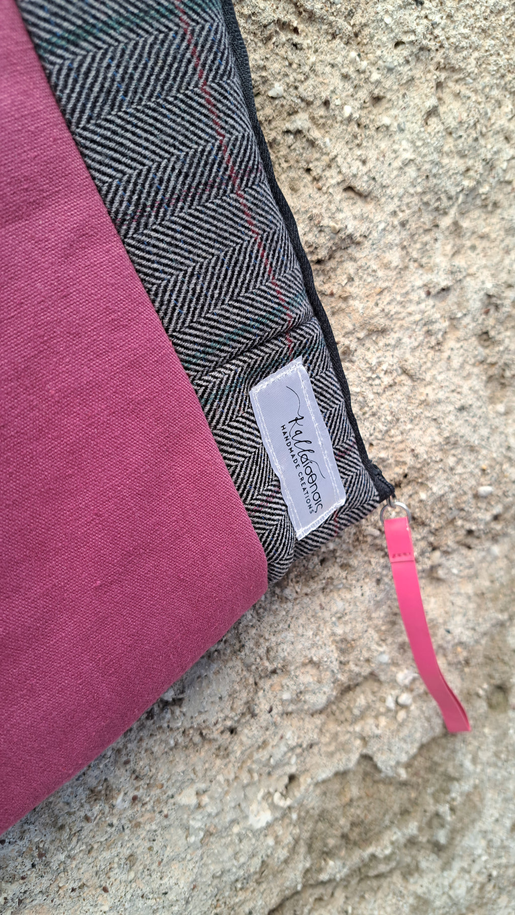 Τσαντάκι patchwork σε ροζ & γκρι αποχρώσεις | kallαίσθησις