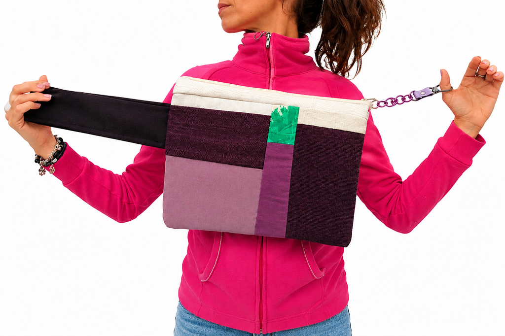 Τσαντάκι patchwork σε λιλά & μωβ αποχρώσεις | kallαίσθησις