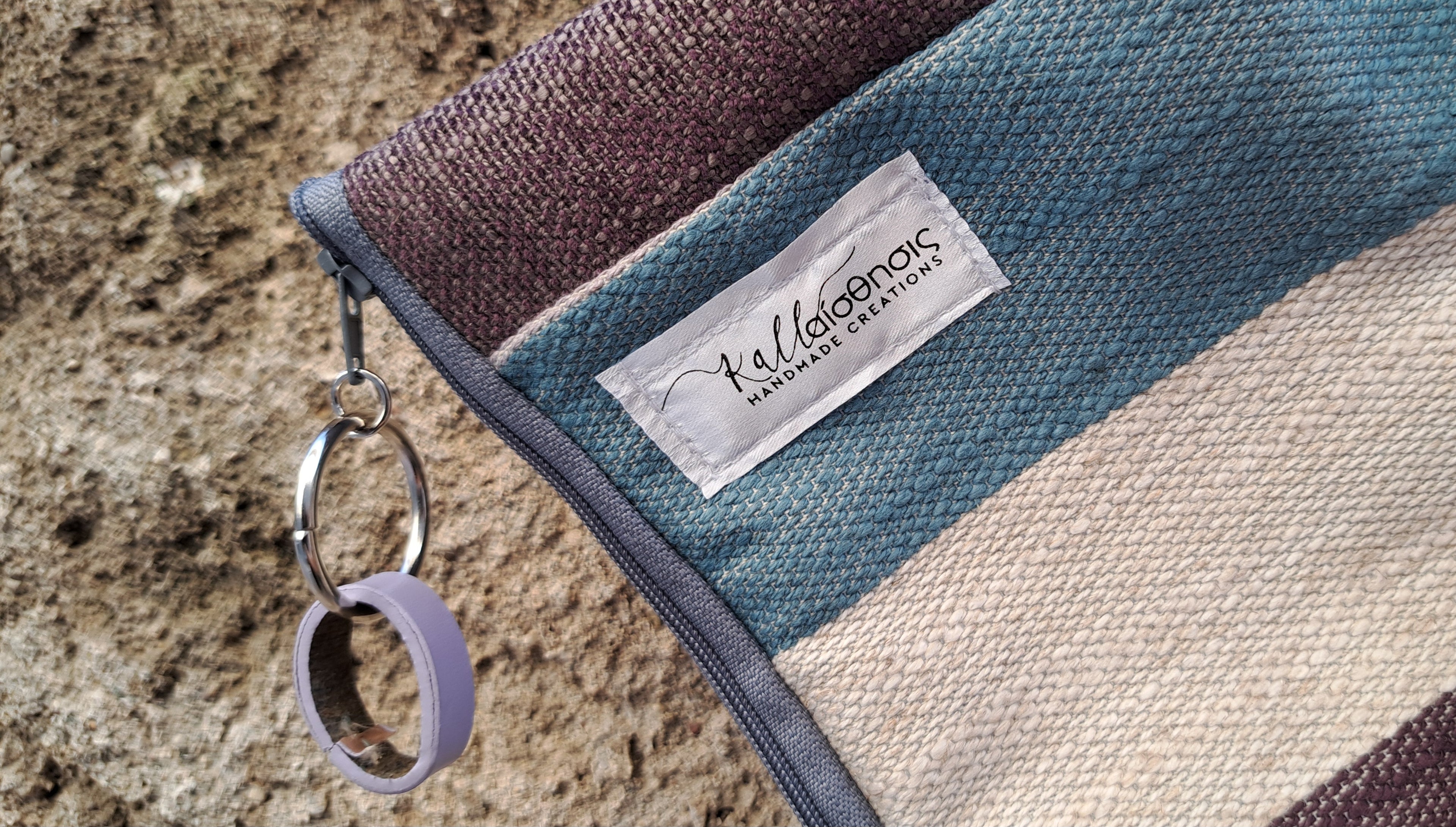 Τσαντάκι patchwork σε γήινες & τιρκουάζ αποχρώσεις | kallαίσθησις