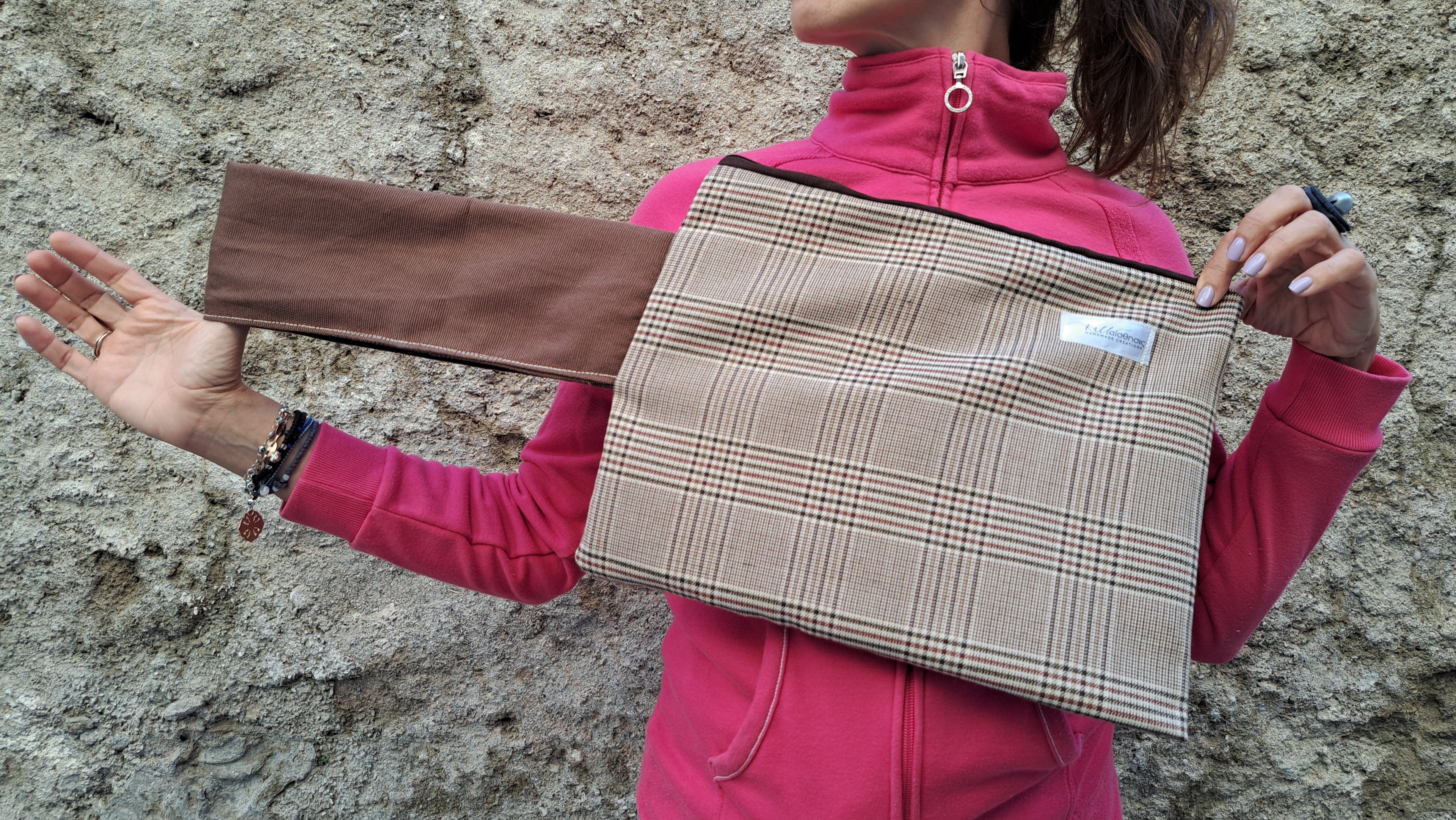 Σετ καρό τσαντάκι & εσάρπα | kallαίσθησις